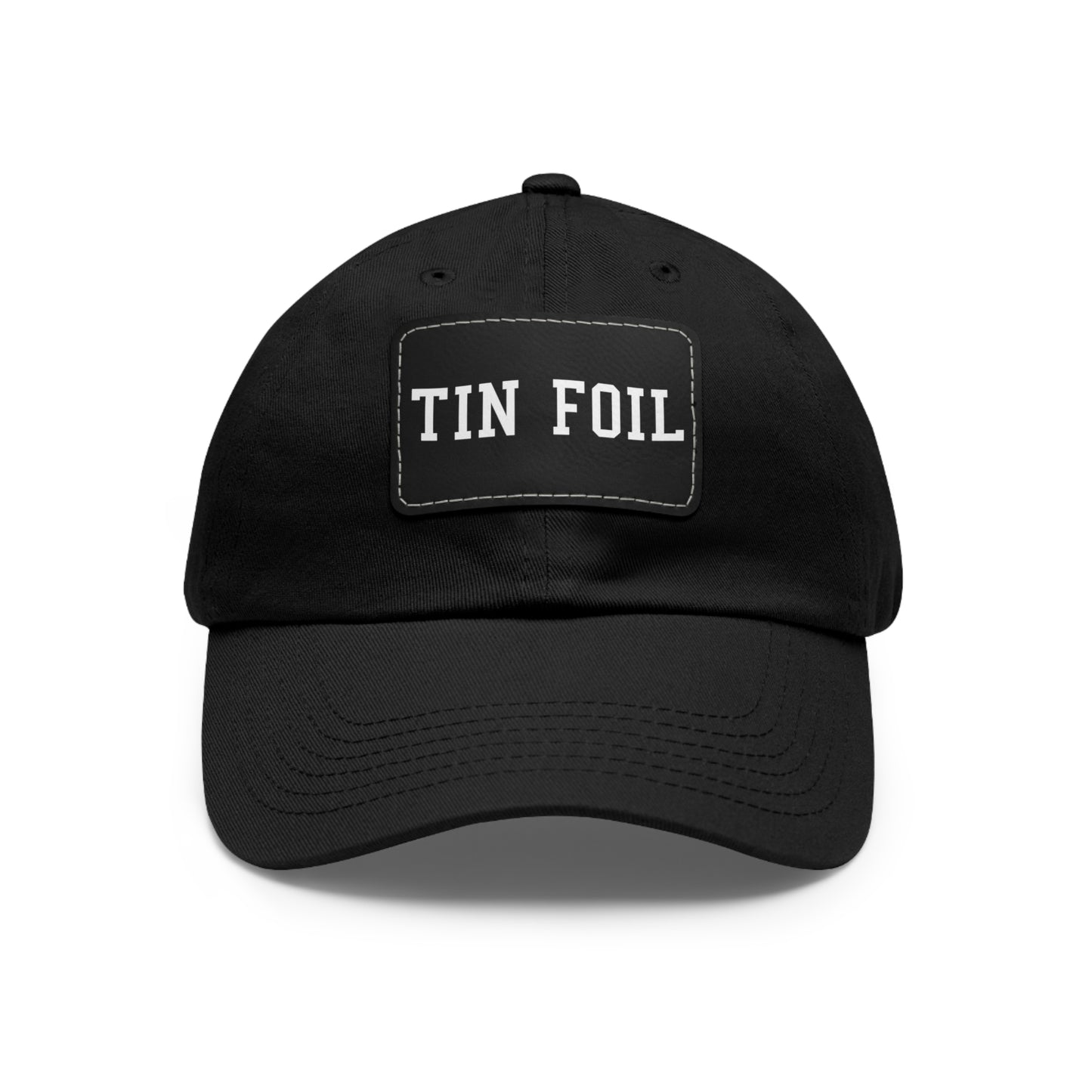 Tin Foil Dad Hat with Leather Patch (Rectangle)