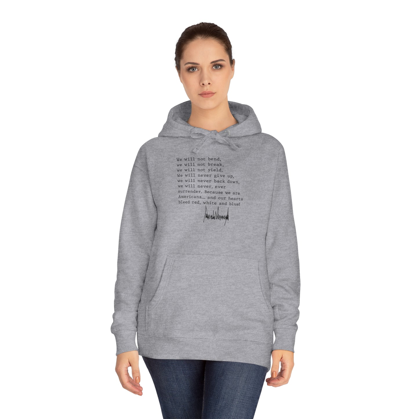 We Will Not Bend (black text) Unisex Hoodie