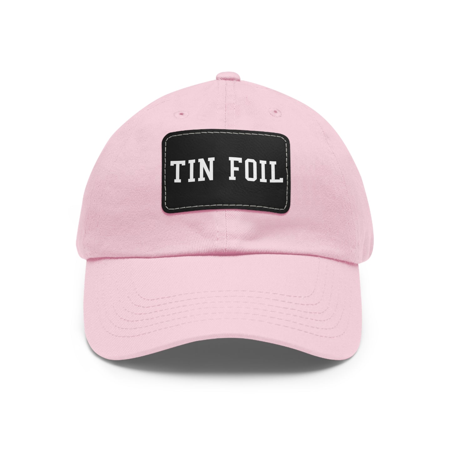 Tin Foil Dad Hat with Leather Patch (Rectangle)