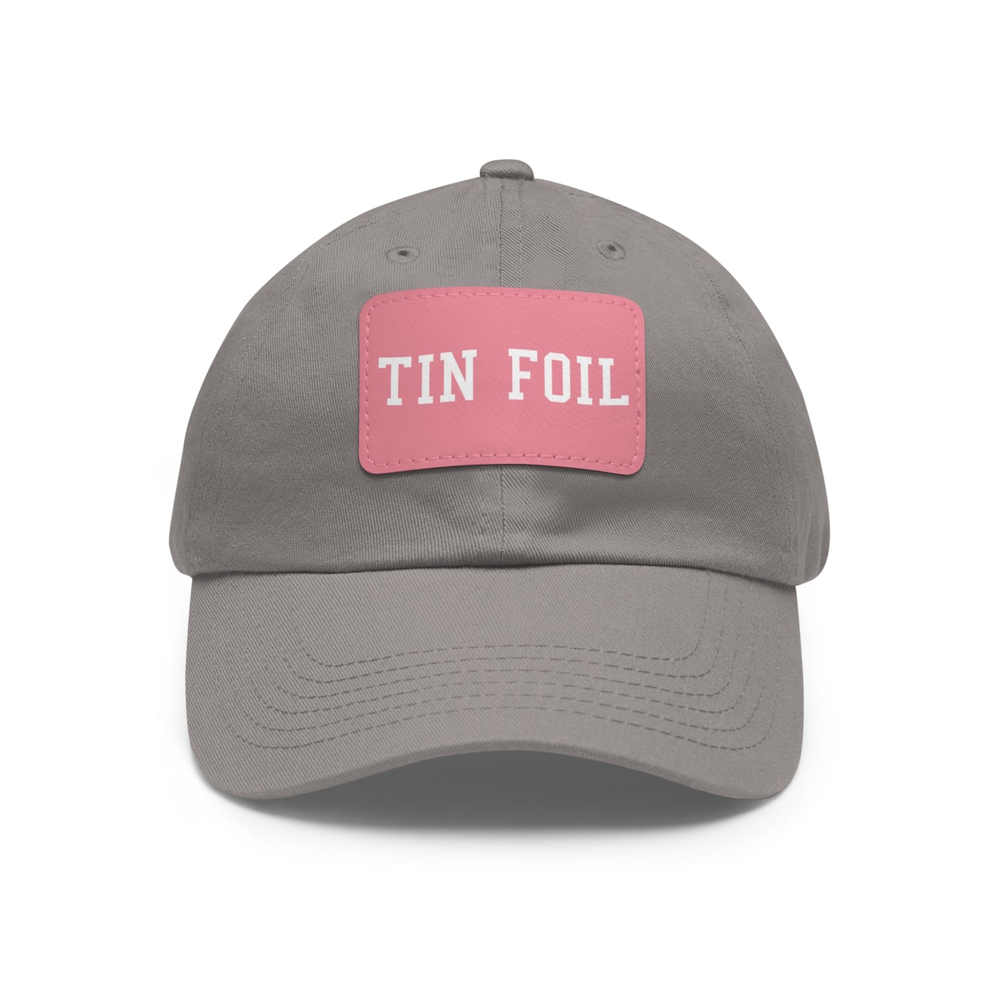 Tin Foil Dad Hat with Leather Patch (Rectangle)