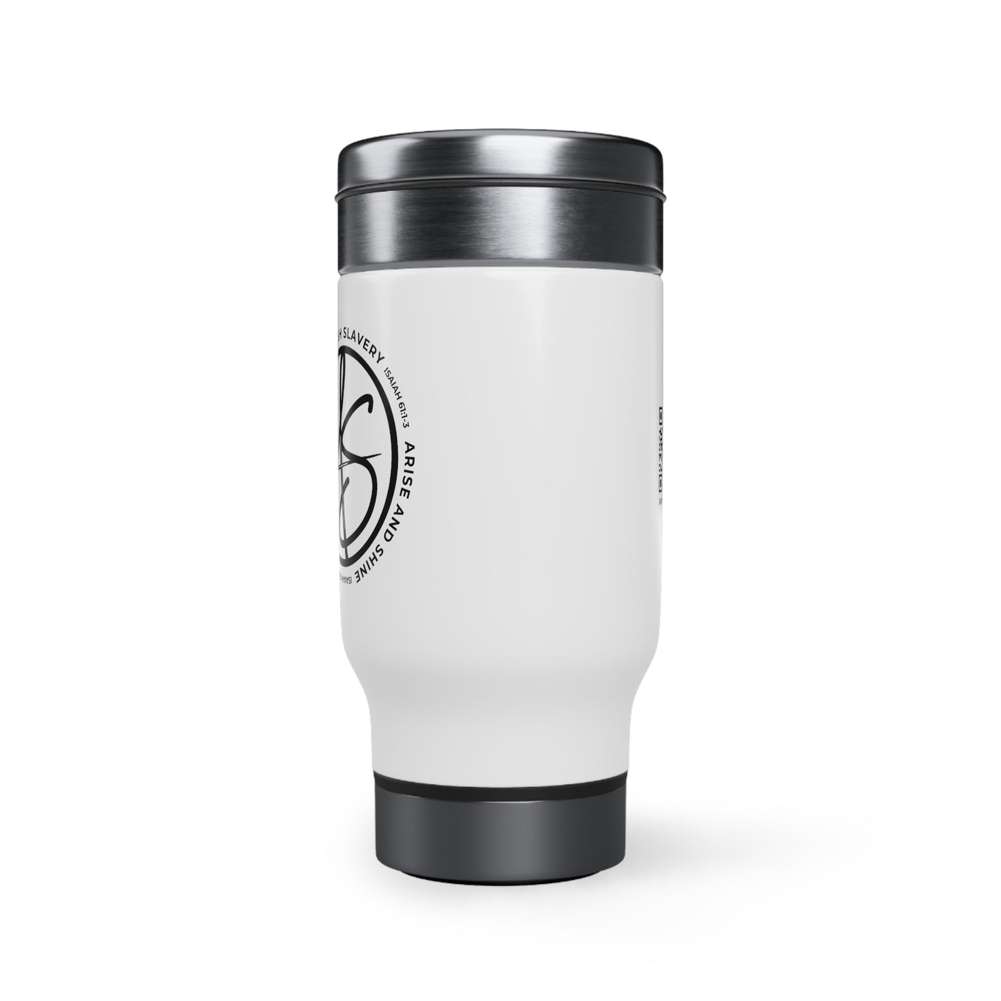 AS Logo Stainless Steel Travel Mug with Handle, 14oz