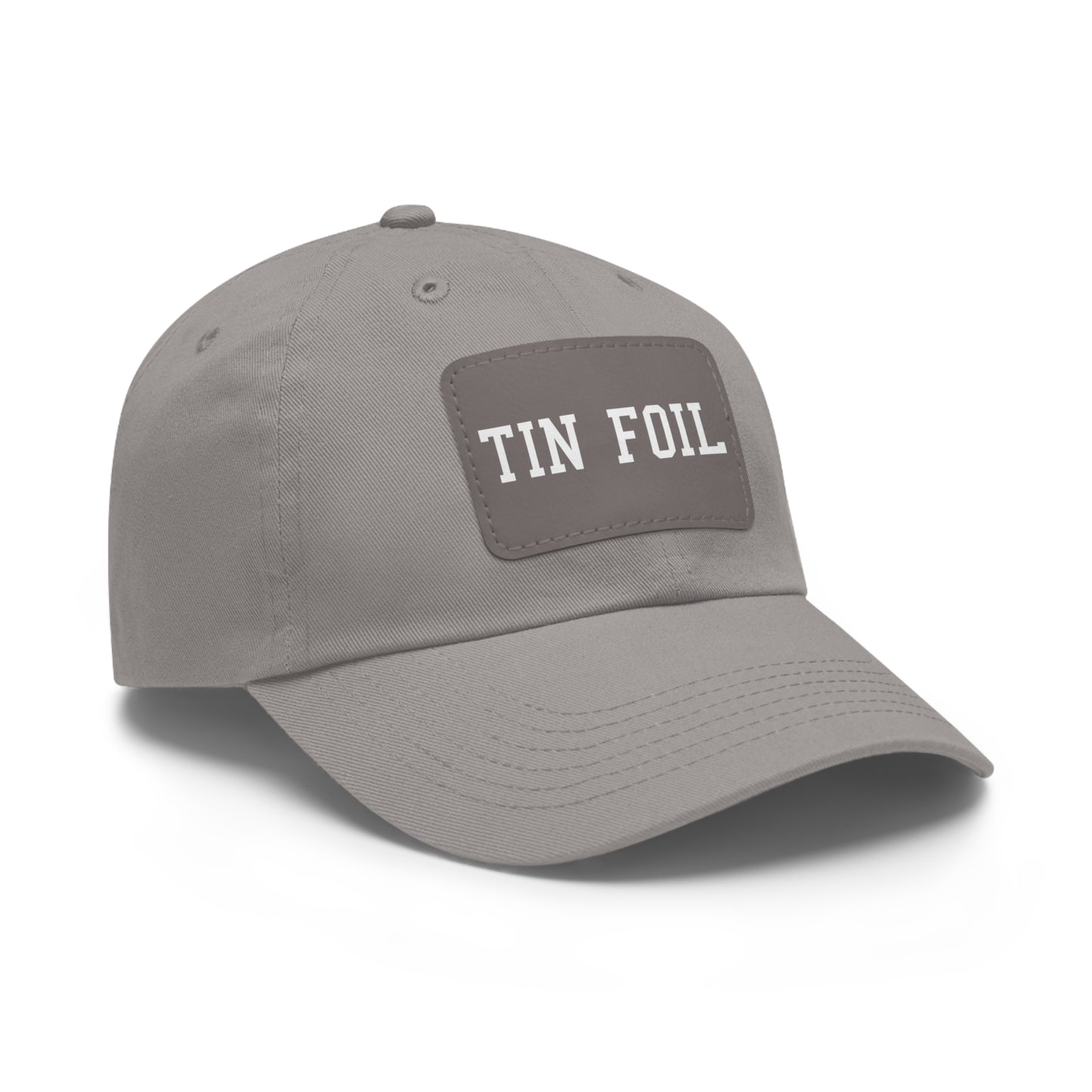 Tin Foil Dad Hat with Leather Patch (Rectangle)