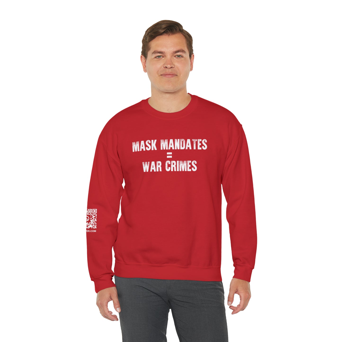 Mask Mandates = War Crimes Unisex Heavy Blend™ Crewneck Sweatshirt