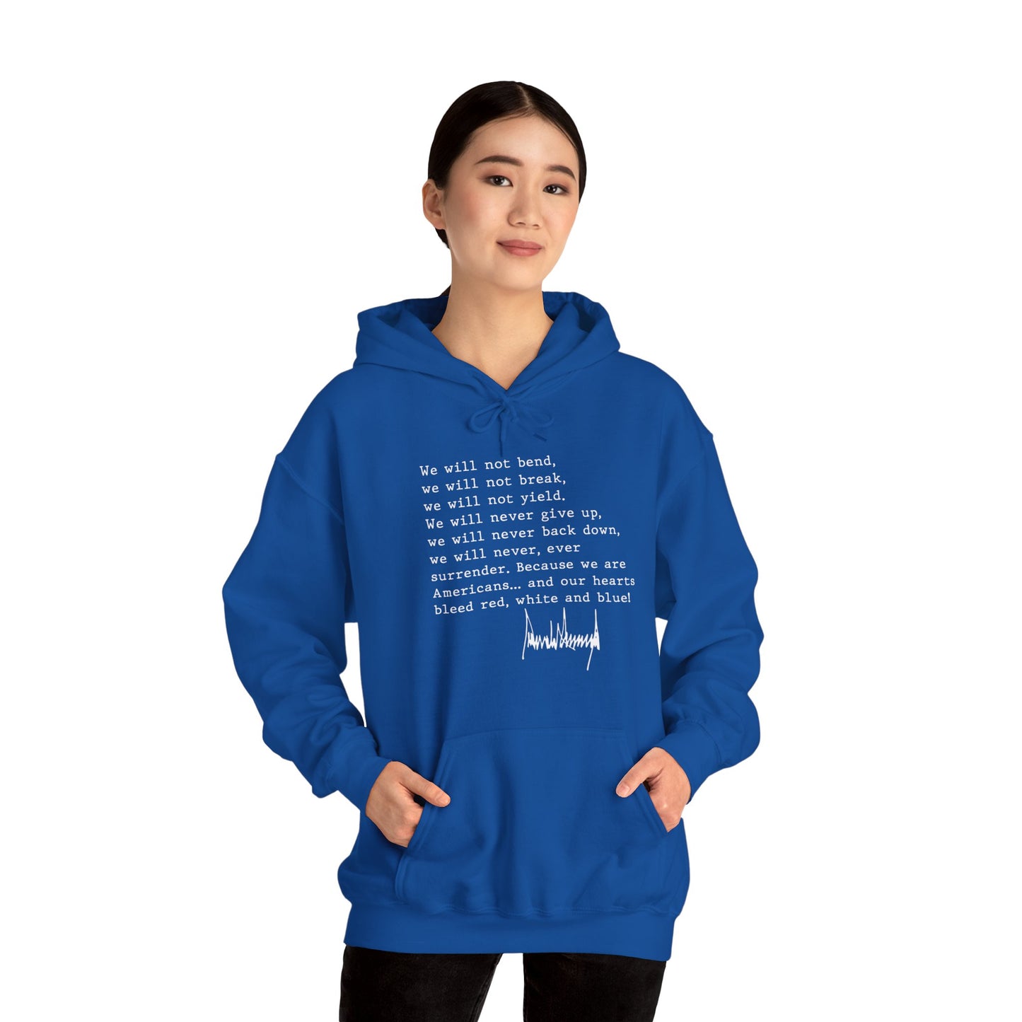 We Will Not Bend (white text) Unisex Hoodie