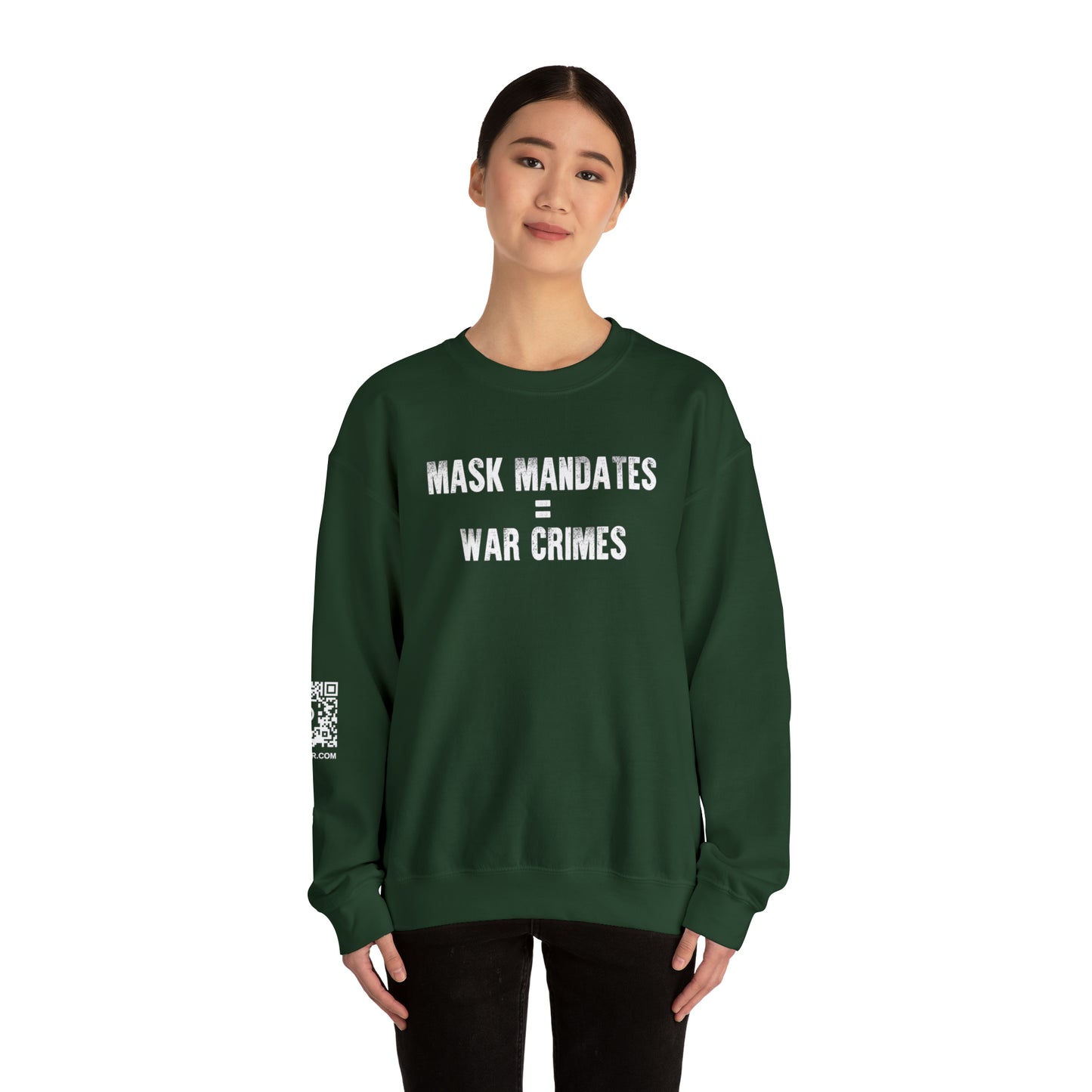 Mask Mandates = War Crimes Unisex Heavy Blend™ Crewneck Sweatshirt