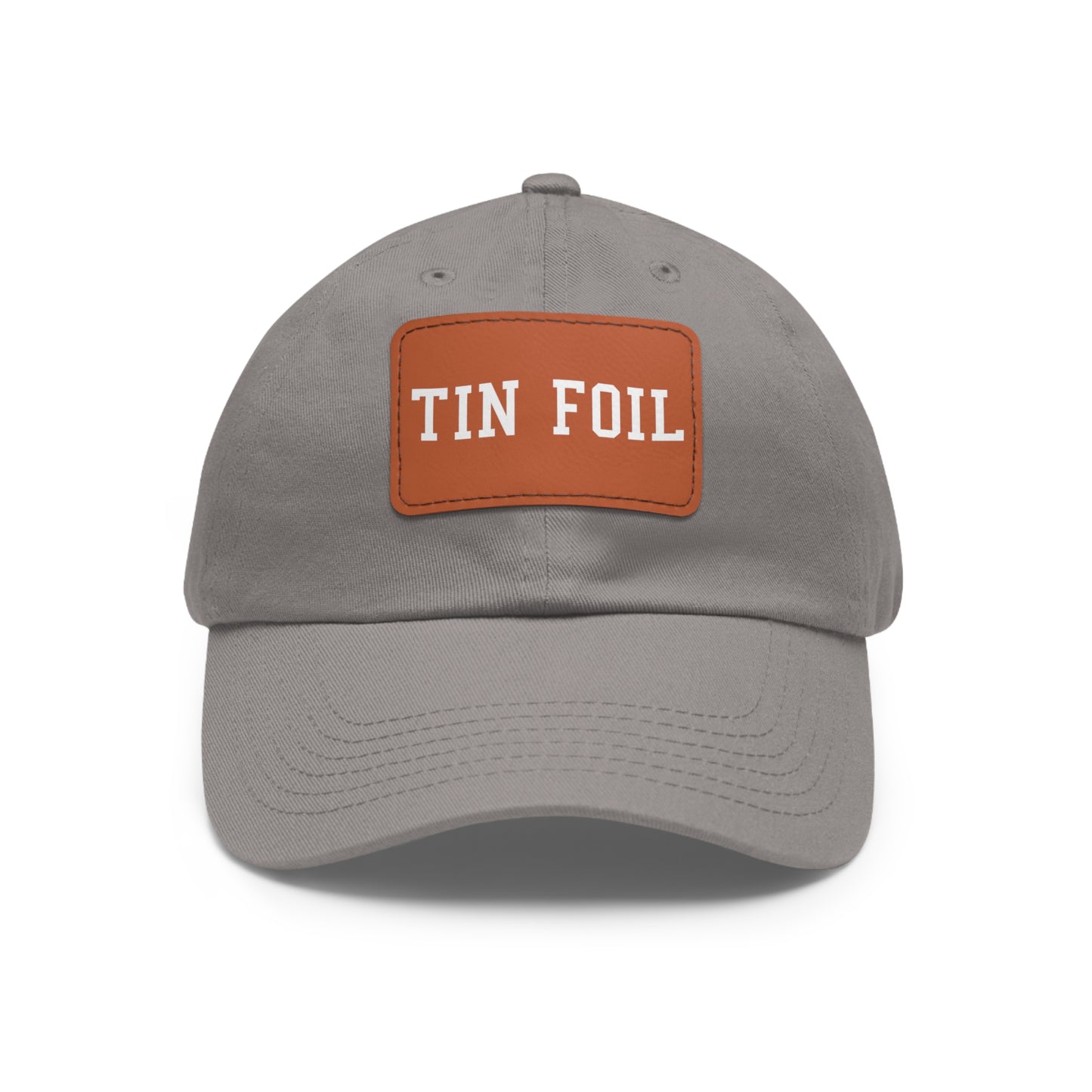 Tin Foil Dad Hat with Leather Patch (Rectangle)