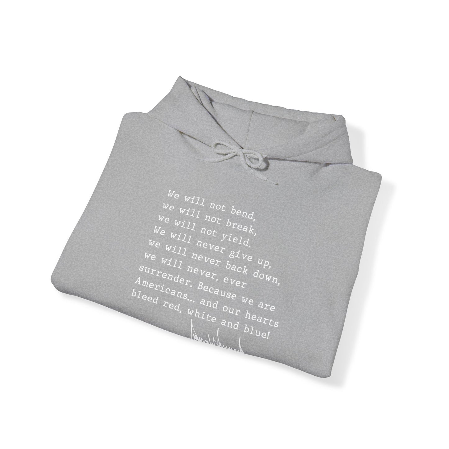We Will Not Bend (white text) Unisex Hoodie