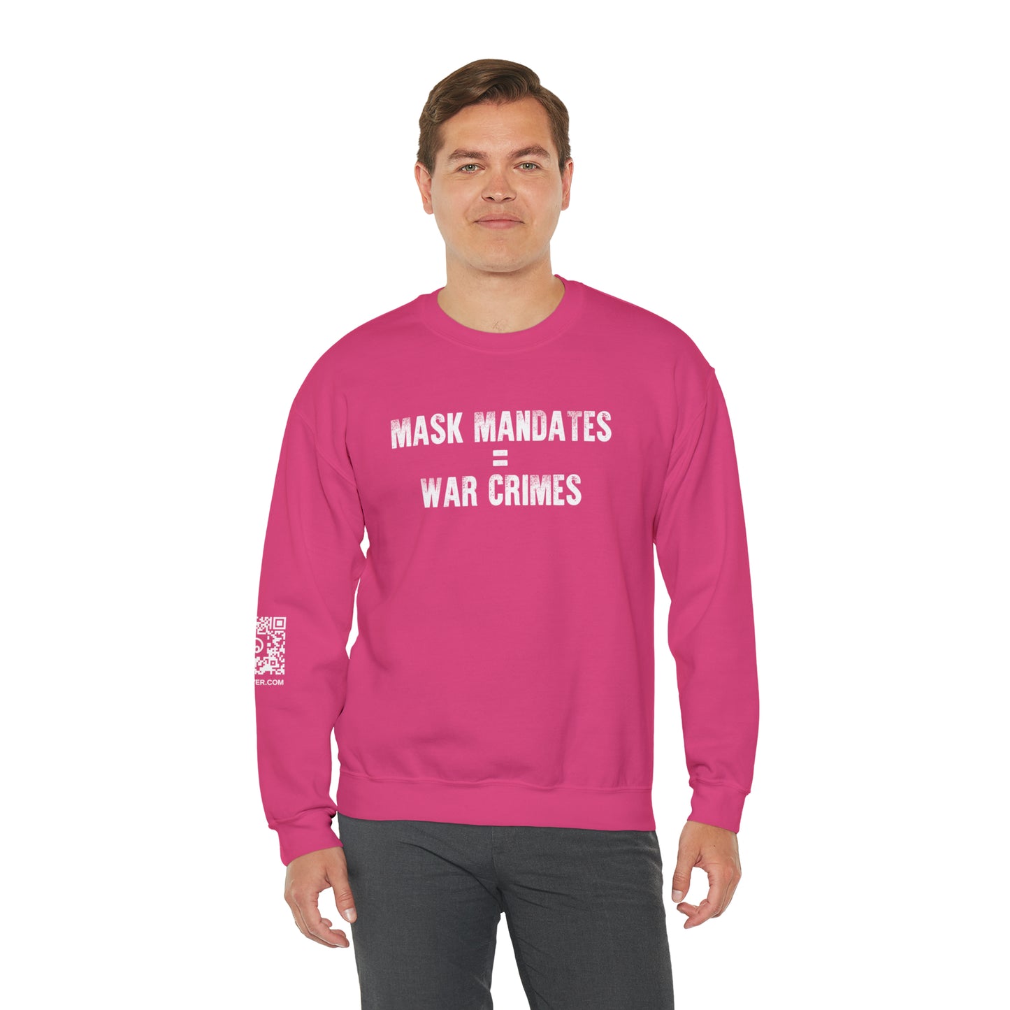 Mask Mandates = War Crimes Unisex Heavy Blend™ Crewneck Sweatshirt