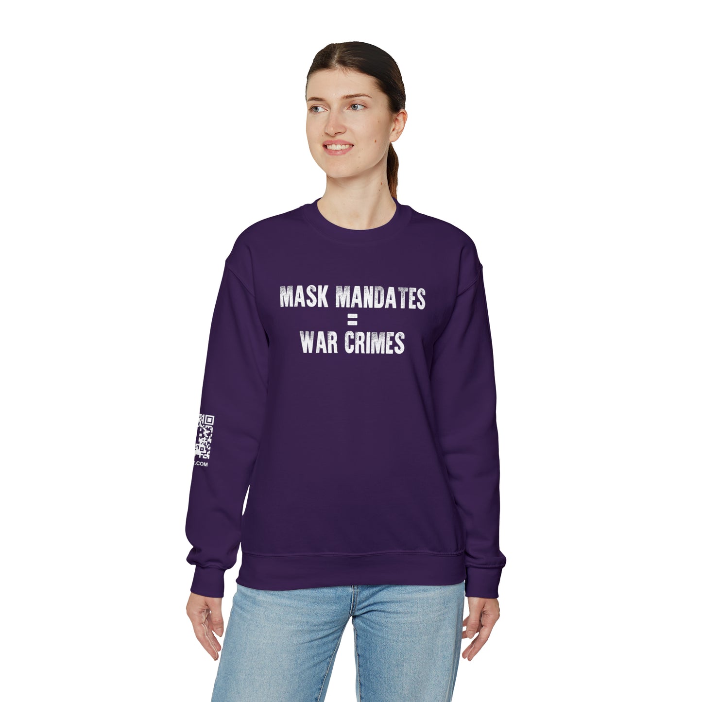 Mask Mandates = War Crimes Unisex Heavy Blend™ Crewneck Sweatshirt