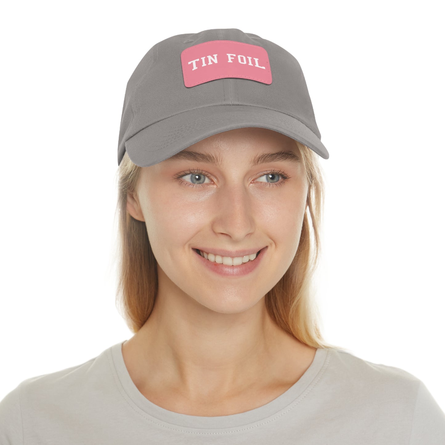 Tin Foil Dad Hat with Leather Patch (Rectangle)