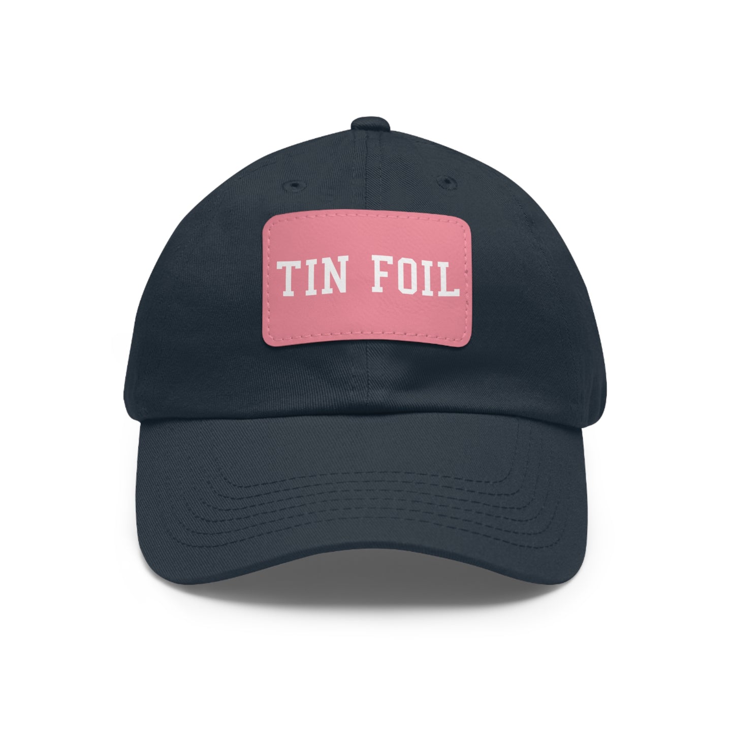 Tin Foil Dad Hat with Leather Patch (Rectangle)