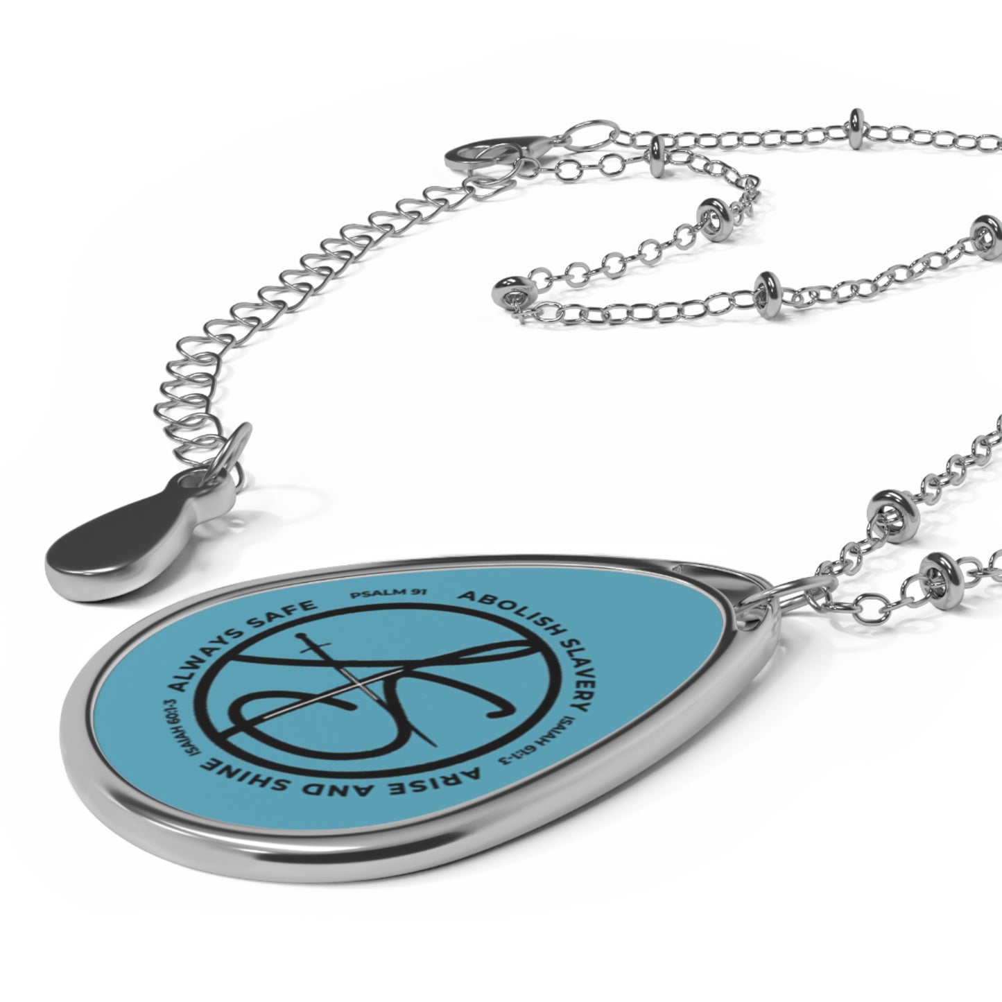 AS Logo Turquoise Oval Necklace