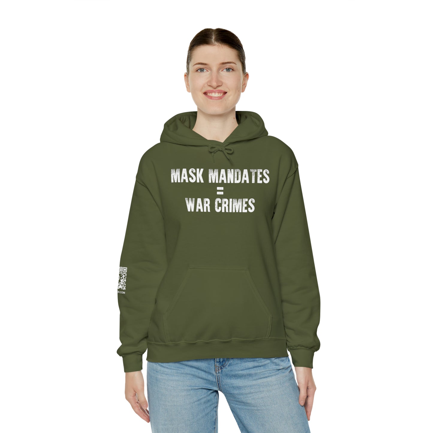 Mask Mandates = War Crimes Unisex Heavy Blend™ Hooded Sweatshirt