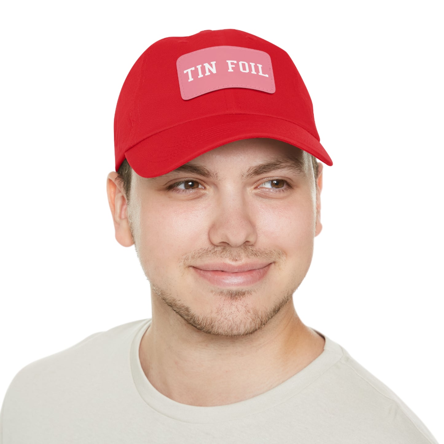 Tin Foil Dad Hat with Leather Patch (Rectangle)