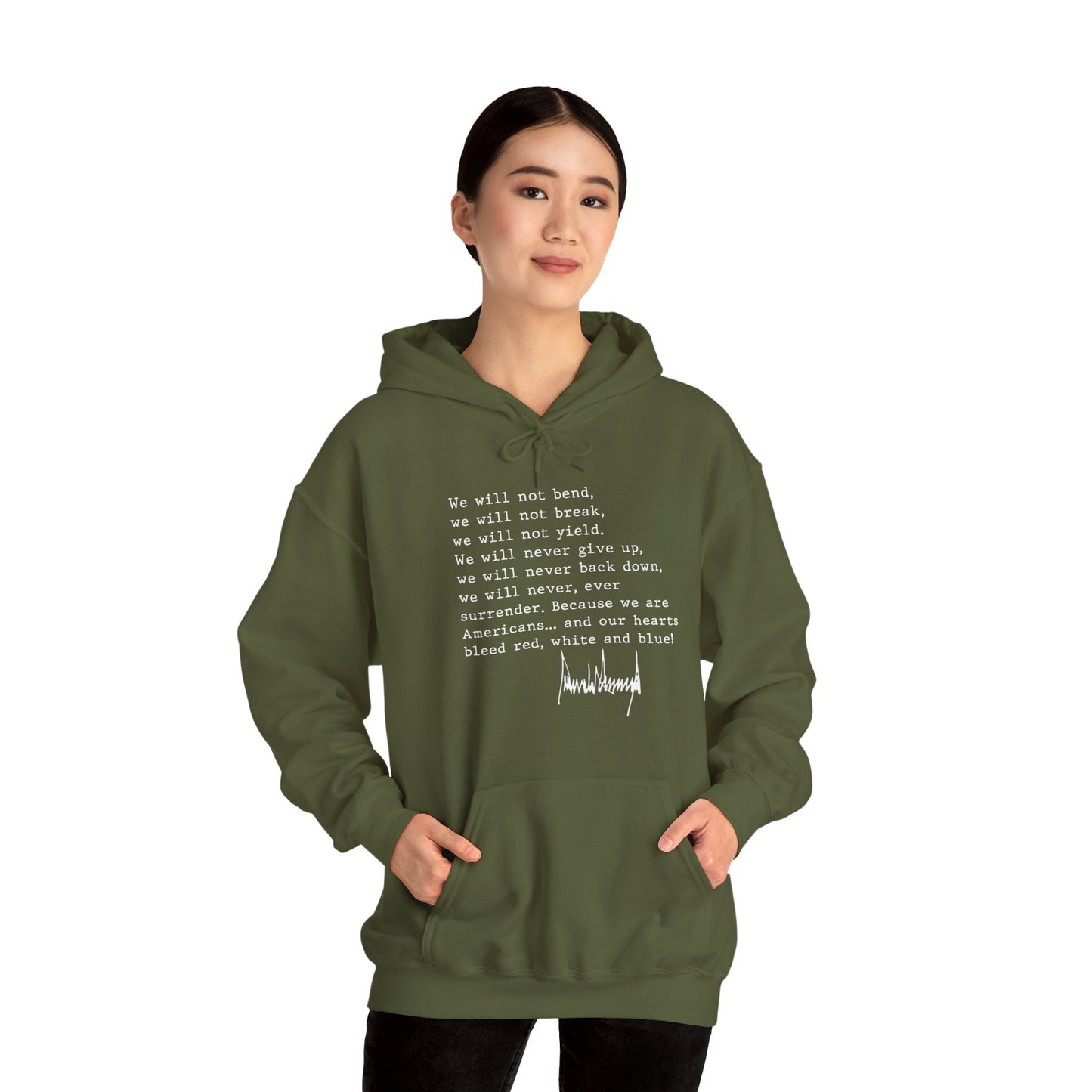 We Will Not Bend (white text) Unisex Hoodie