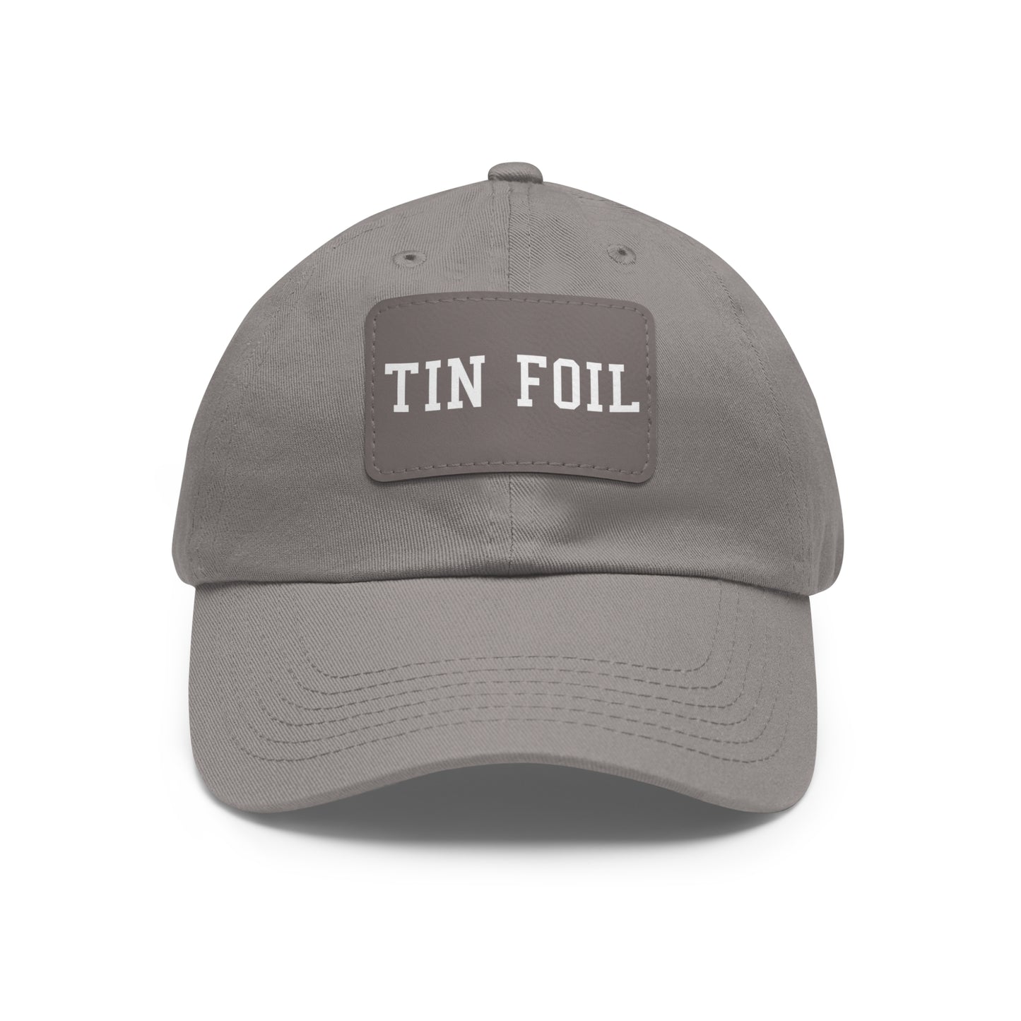 Tin Foil Dad Hat with Leather Patch (Rectangle)