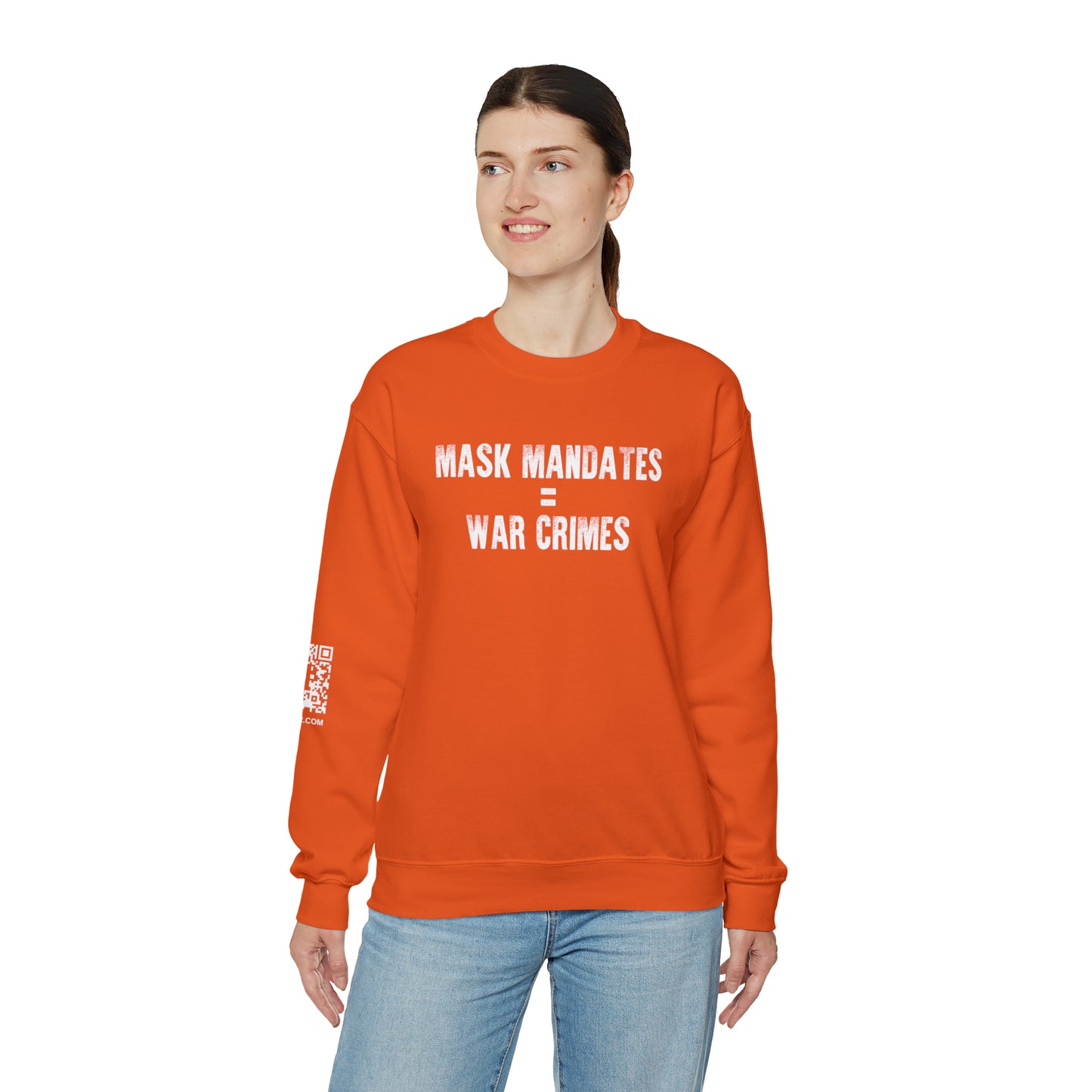 Mask Mandates = War Crimes Unisex Heavy Blend™ Crewneck Sweatshirt