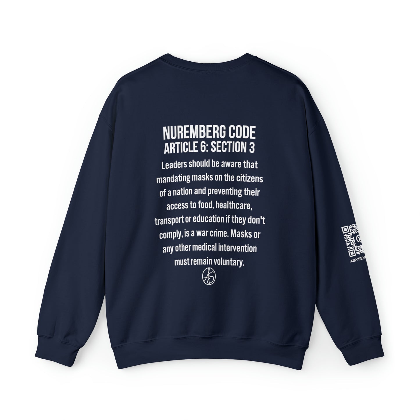 Mask Mandates = War Crimes Unisex Heavy Blend™ Crewneck Sweatshirt
