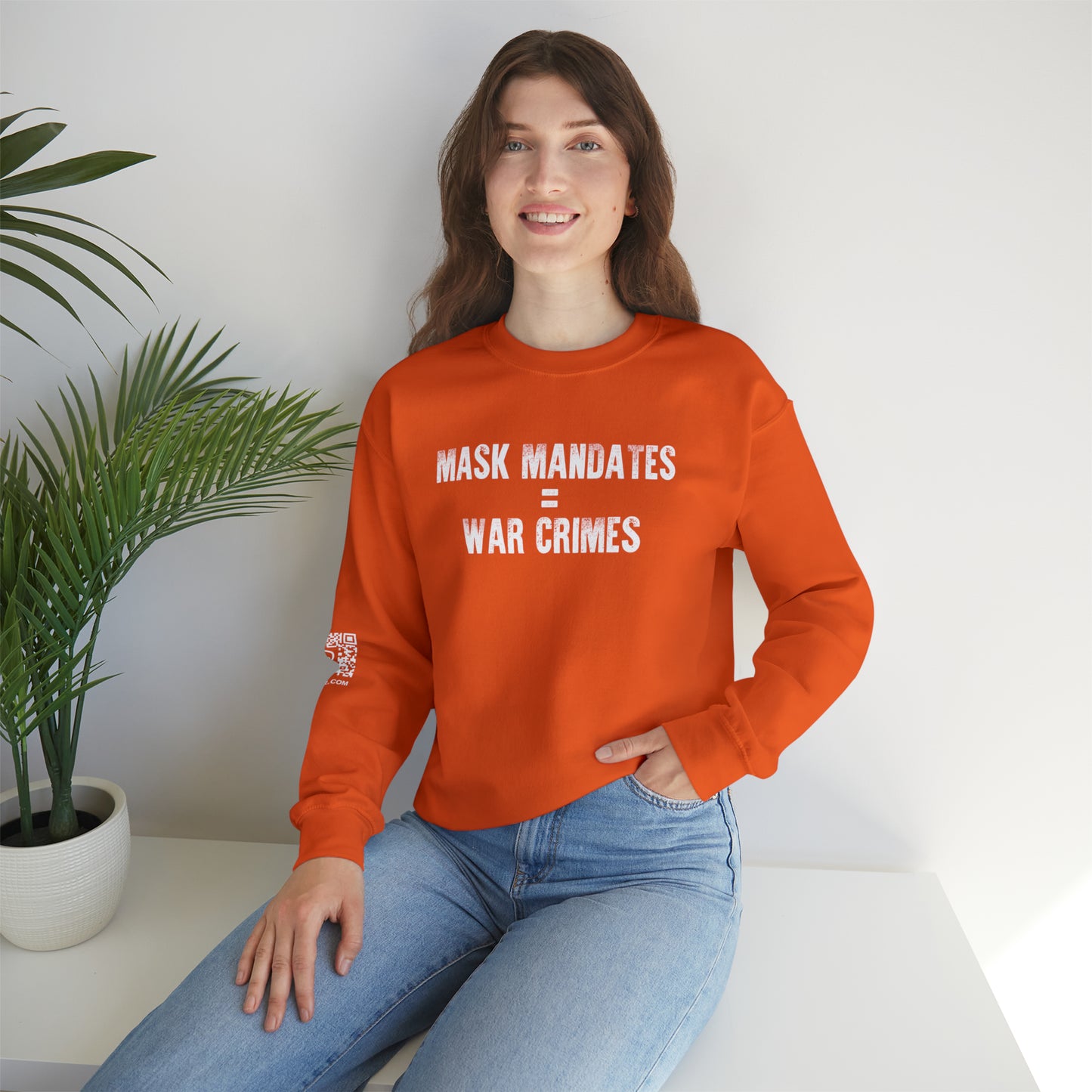 Mask Mandates = War Crimes Unisex Heavy Blend™ Crewneck Sweatshirt