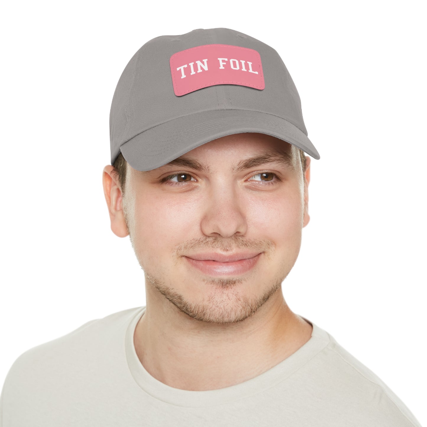 Tin Foil Dad Hat with Leather Patch (Rectangle)