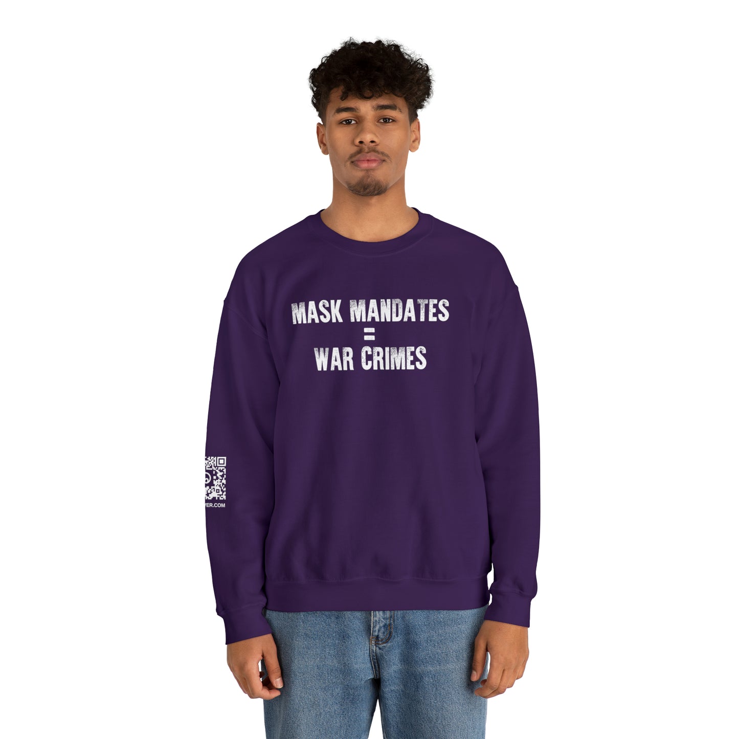 Mask Mandates = War Crimes Unisex Heavy Blend™ Crewneck Sweatshirt