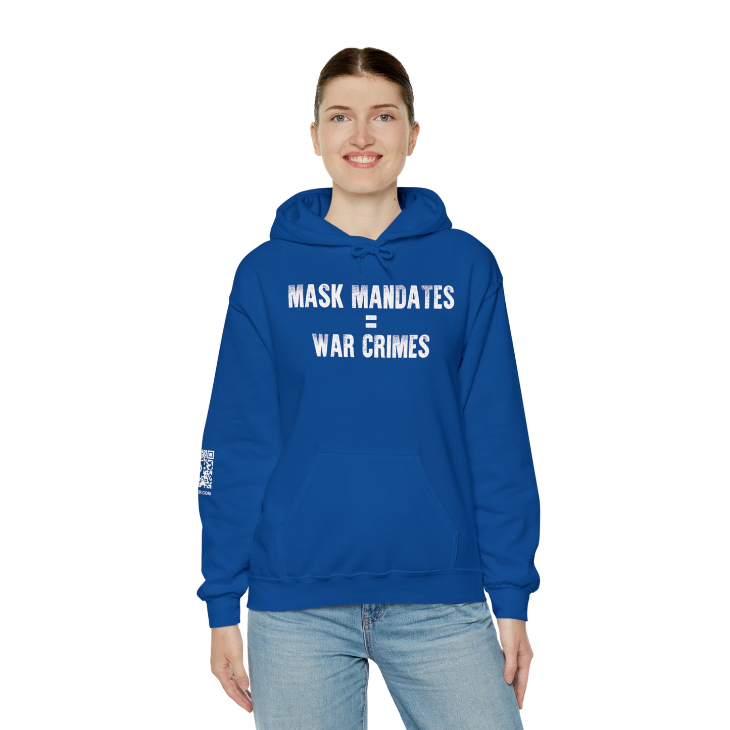 Mask Mandates = War Crimes Unisex Heavy Blend™ Hooded Sweatshirt