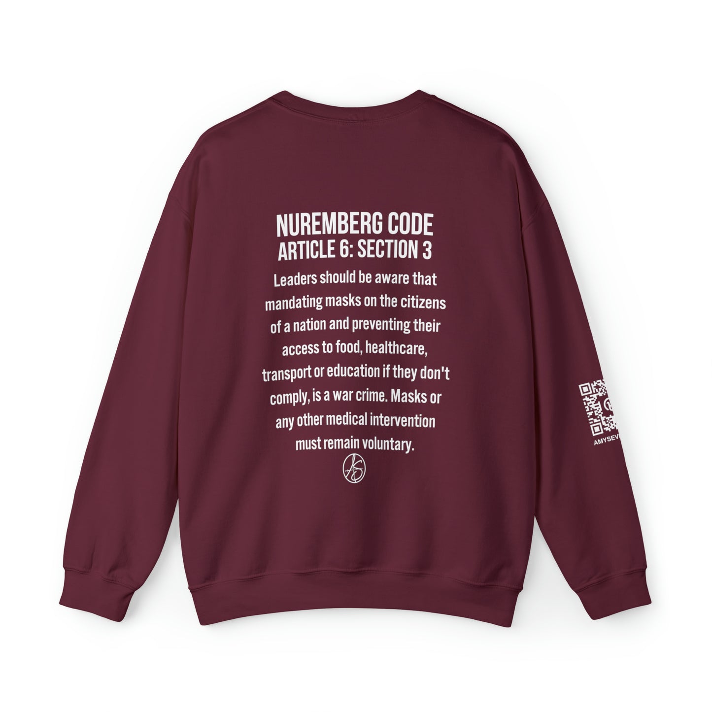 Mask Mandates = War Crimes Unisex Heavy Blend™ Crewneck Sweatshirt