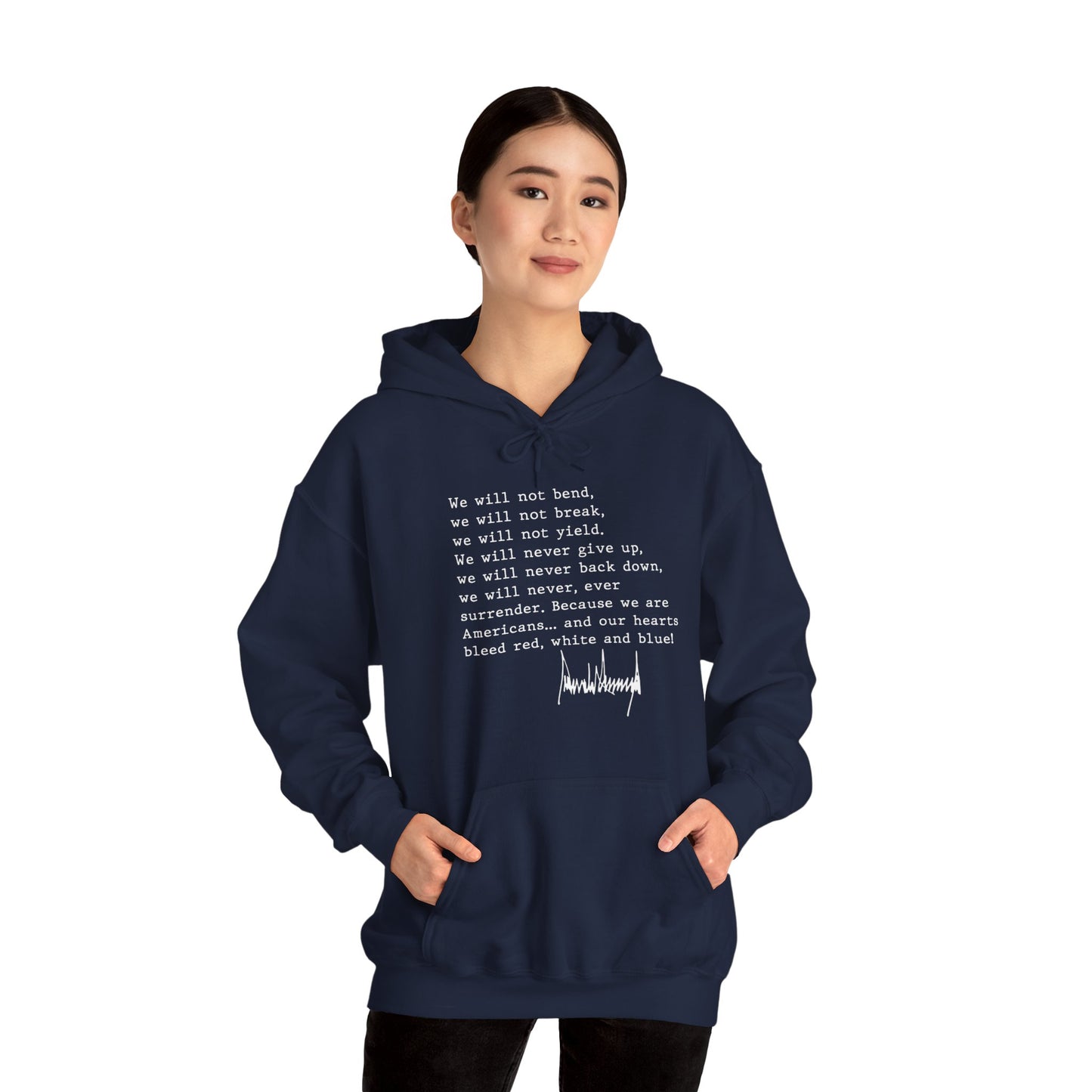 We Will Not Bend (white text) Unisex Hoodie