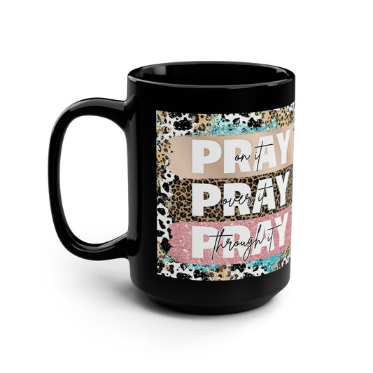Pray Black Mug, 15oz
