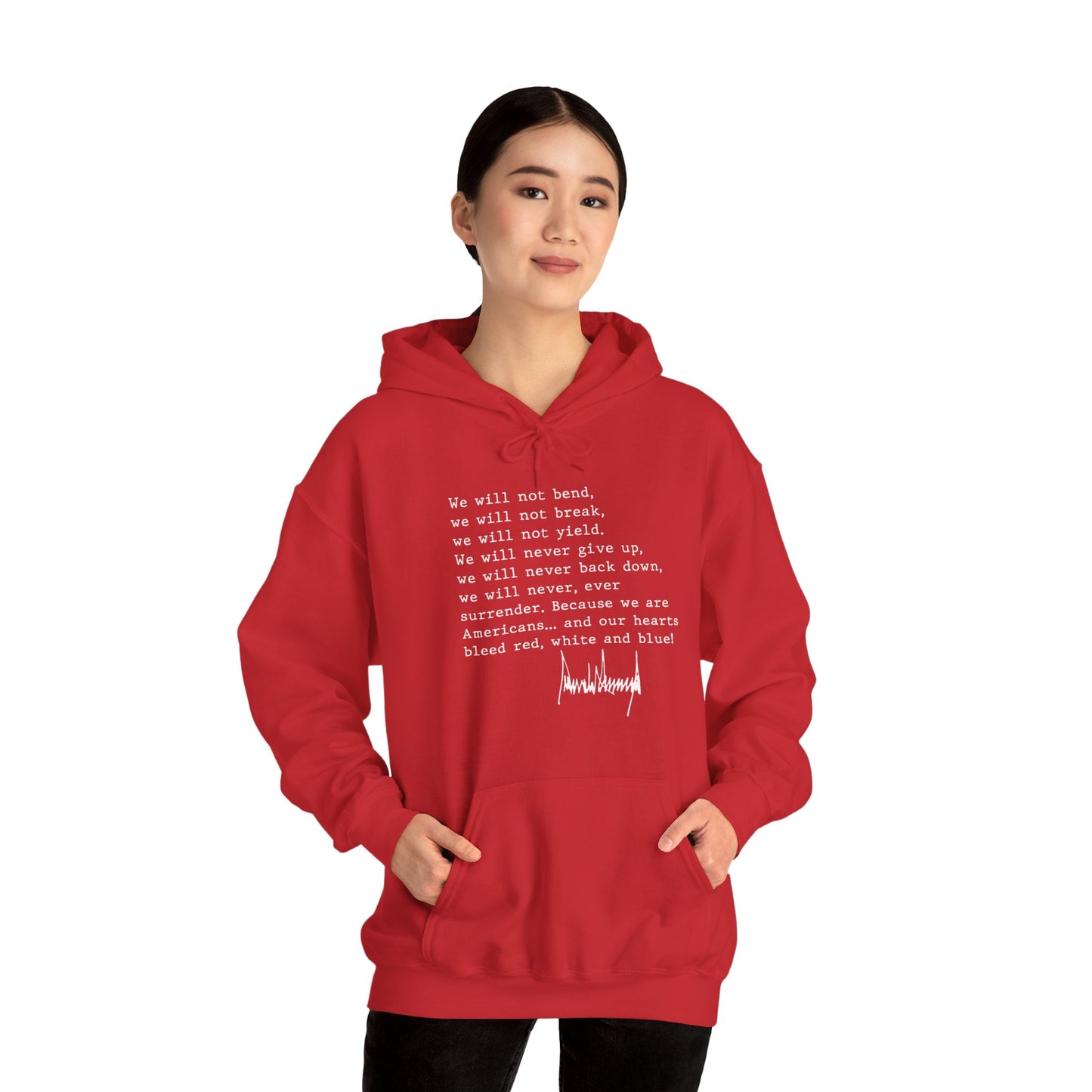 We Will Not Bend (white text) Unisex Hoodie