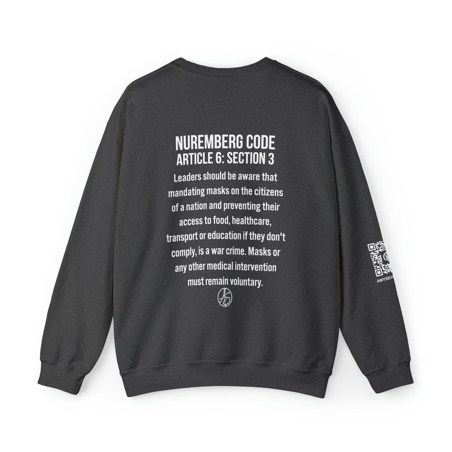 Mask Mandates = War Crimes Unisex Heavy Blend™ Crewneck Sweatshirt