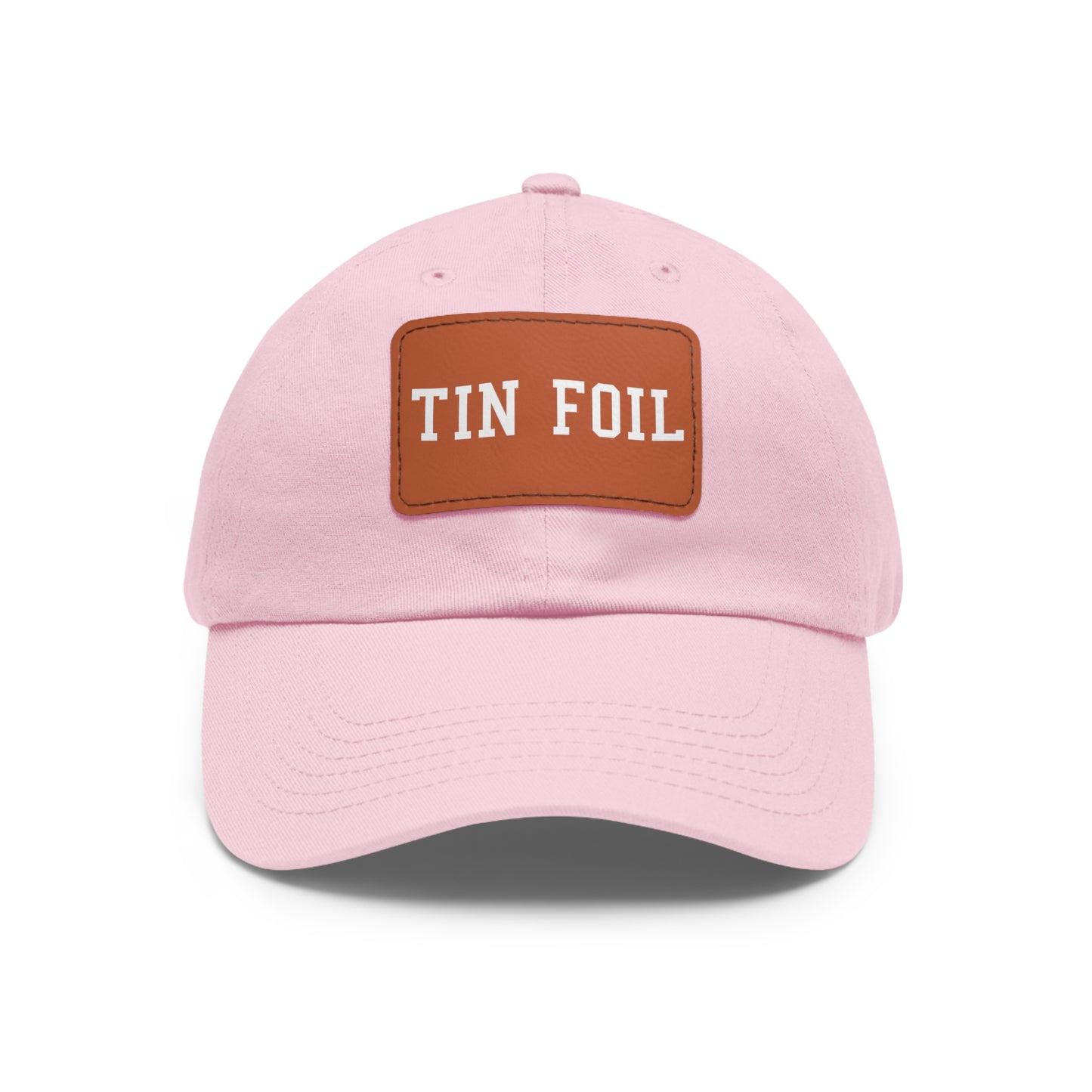 Tin Foil Dad Hat with Leather Patch (Rectangle)