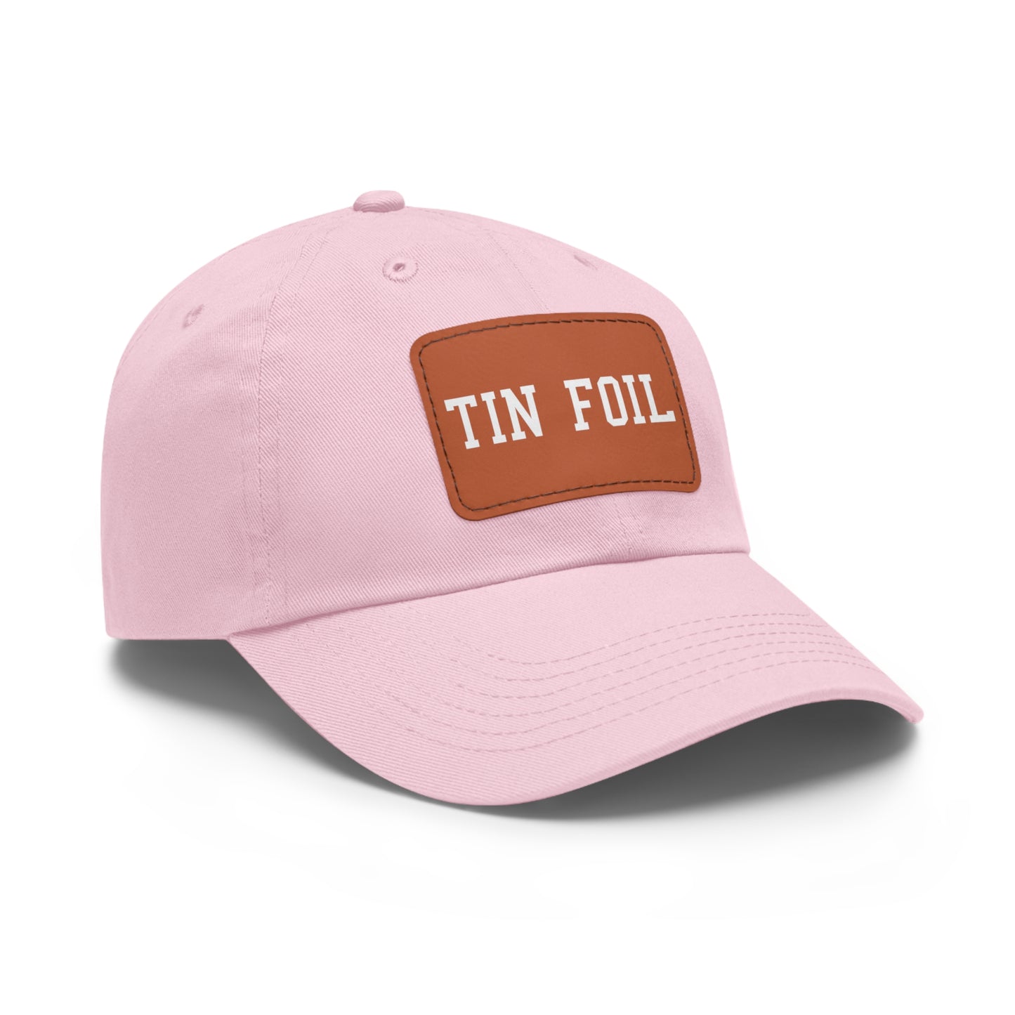 Tin Foil Dad Hat with Leather Patch (Rectangle)