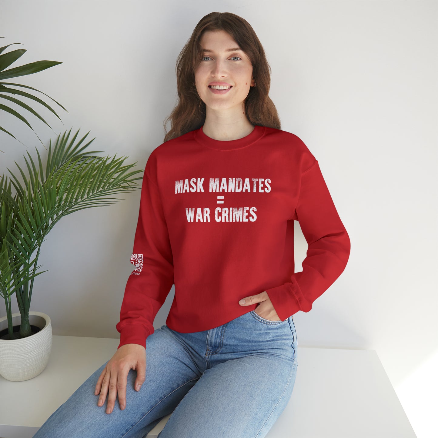 Mask Mandates = War Crimes Unisex Heavy Blend™ Crewneck Sweatshirt
