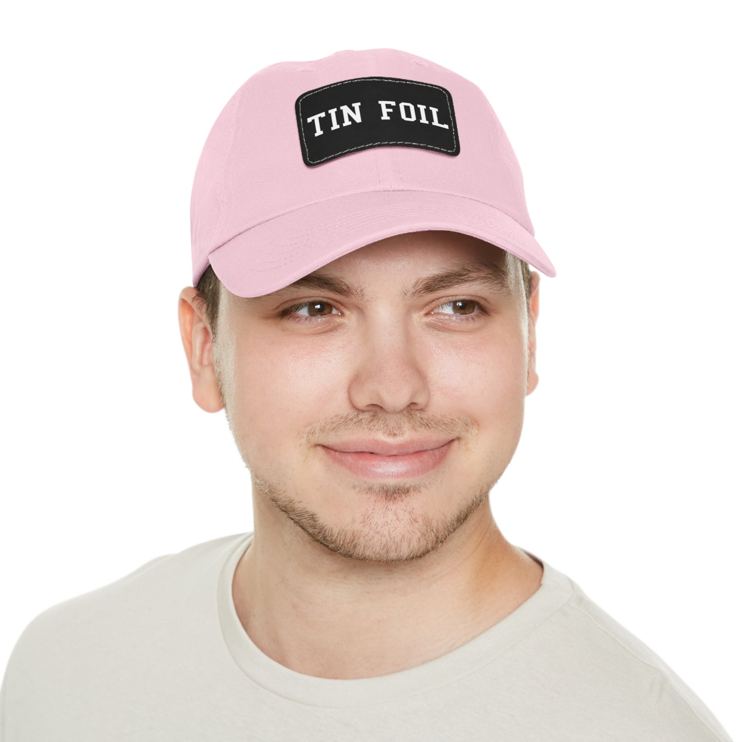 Tin Foil Dad Hat with Leather Patch (Rectangle)