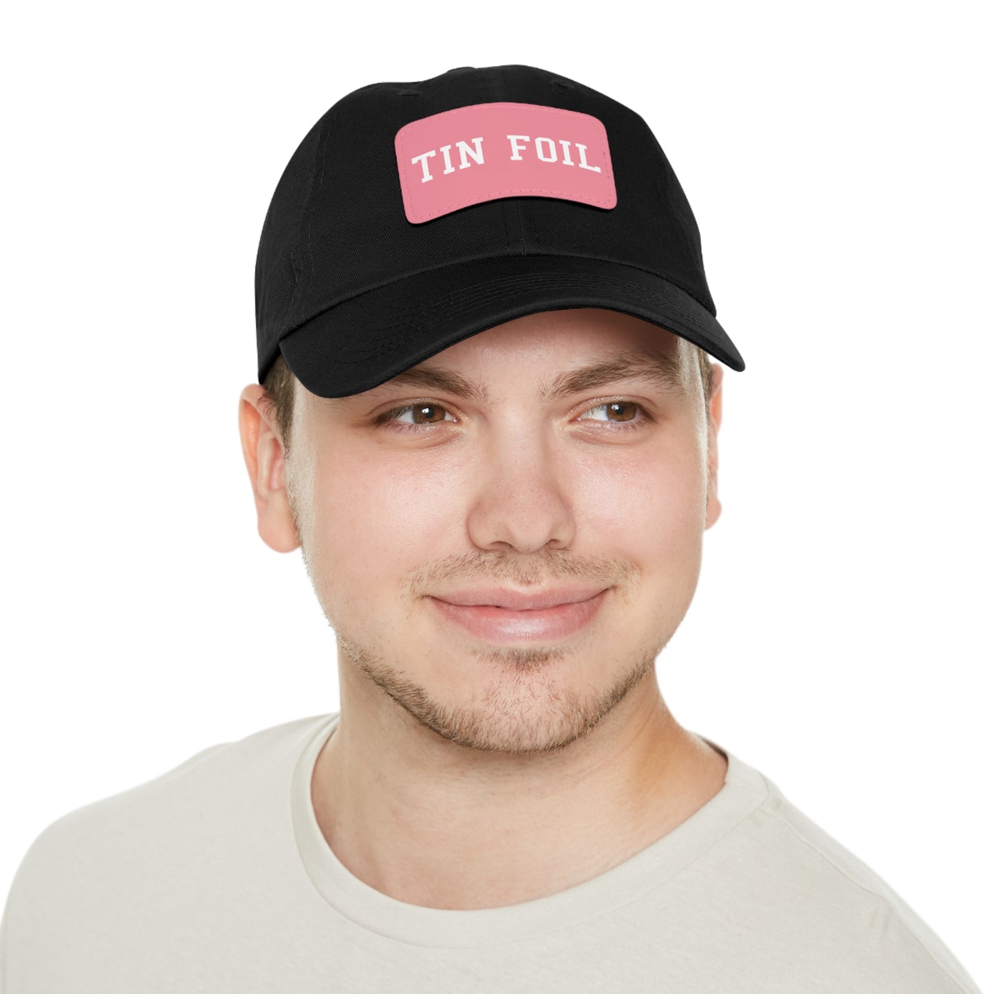 Tin Foil Dad Hat with Leather Patch (Rectangle)