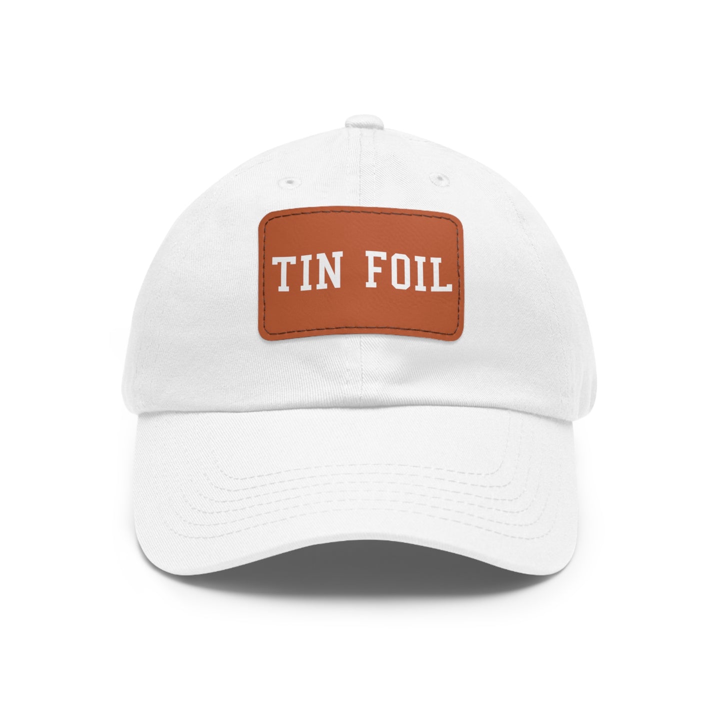 Tin Foil Dad Hat with Leather Patch (Rectangle)
