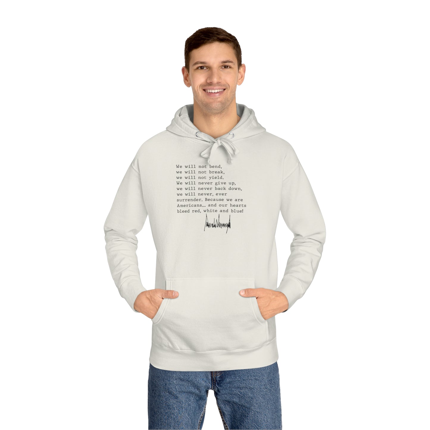 We Will Not Bend (black text) Unisex Hoodie