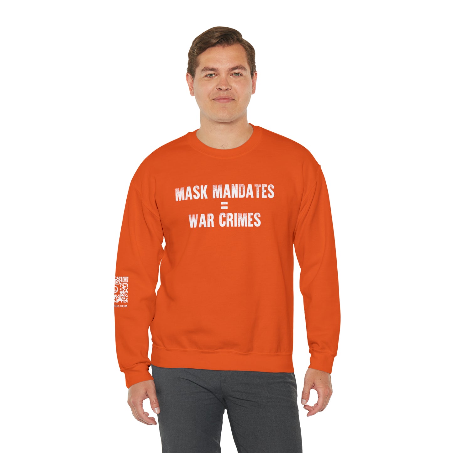 Mask Mandates = War Crimes Unisex Heavy Blend™ Crewneck Sweatshirt