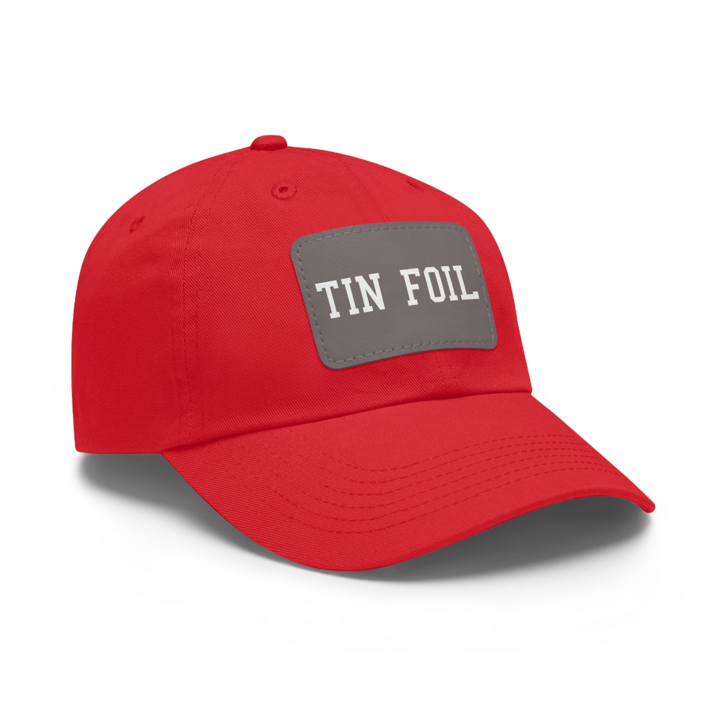 Tin Foil Dad Hat with Leather Patch (Rectangle)