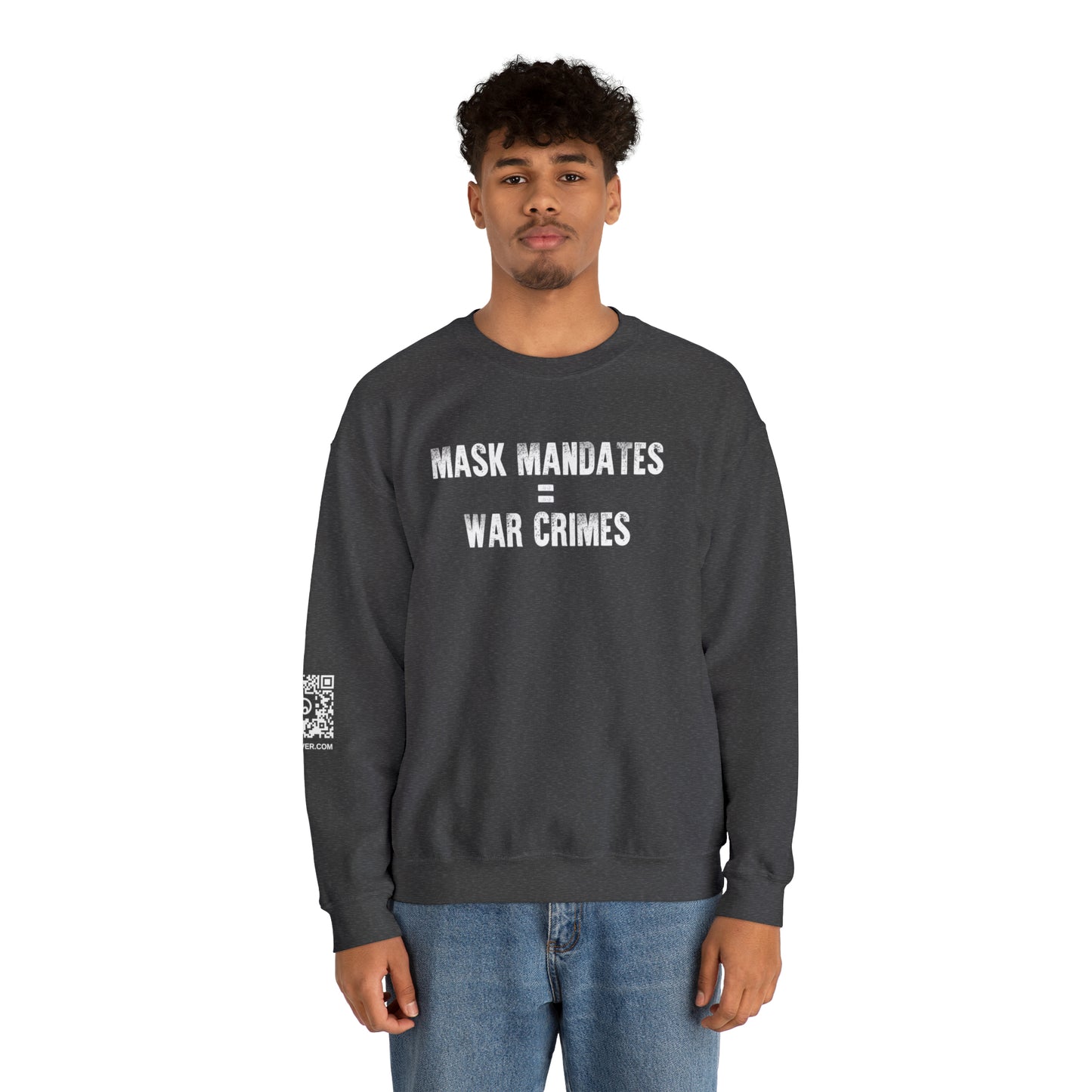 Mask Mandates = War Crimes Unisex Heavy Blend™ Crewneck Sweatshirt