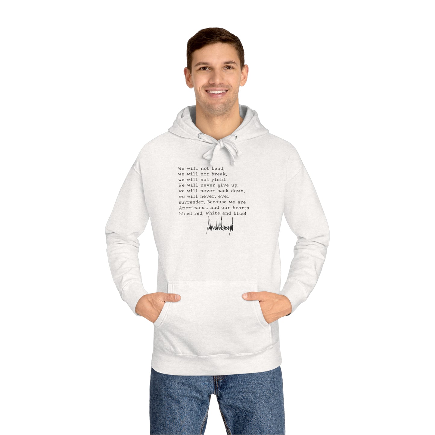 We Will Not Bend (black text) Unisex Hoodie