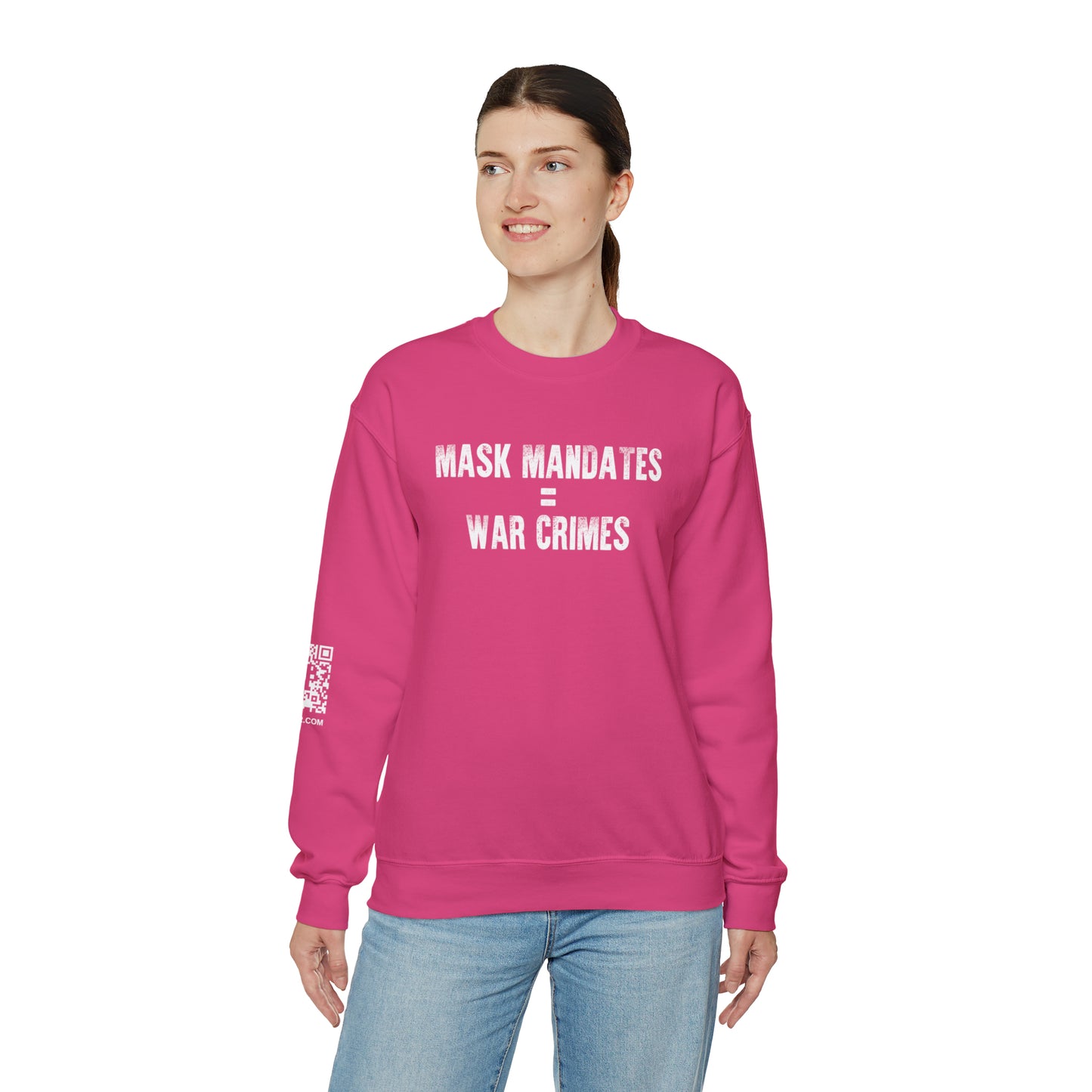 Mask Mandates = War Crimes Unisex Heavy Blend™ Crewneck Sweatshirt