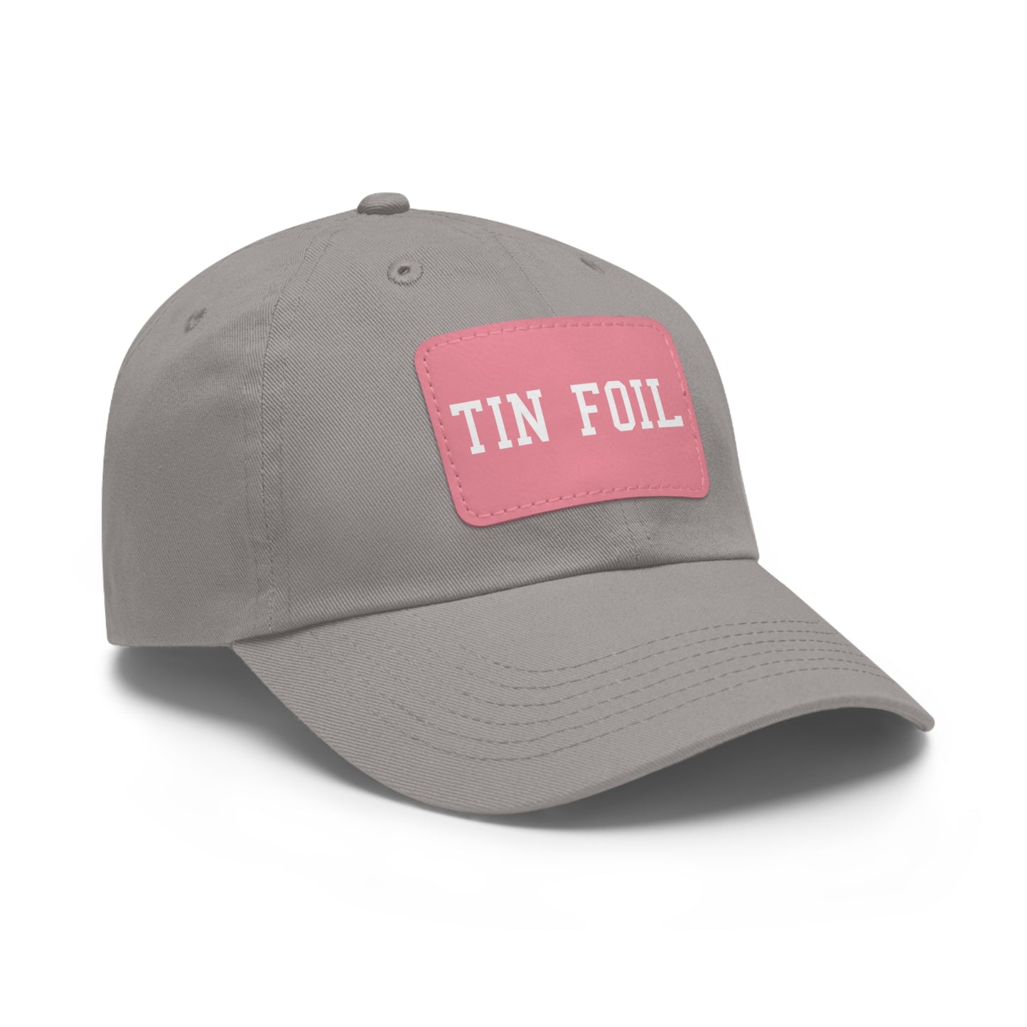 Tin Foil Dad Hat with Leather Patch (Rectangle)