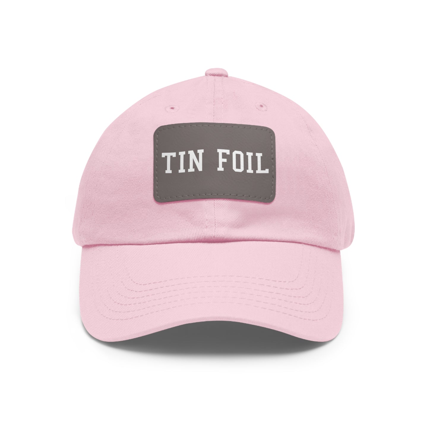 Tin Foil Dad Hat with Leather Patch (Rectangle)