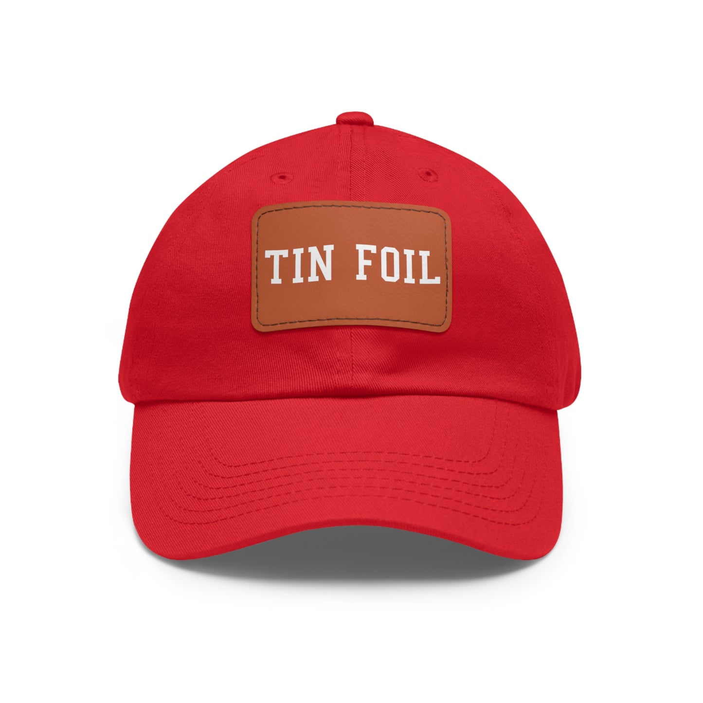 Tin Foil Dad Hat with Leather Patch (Rectangle)