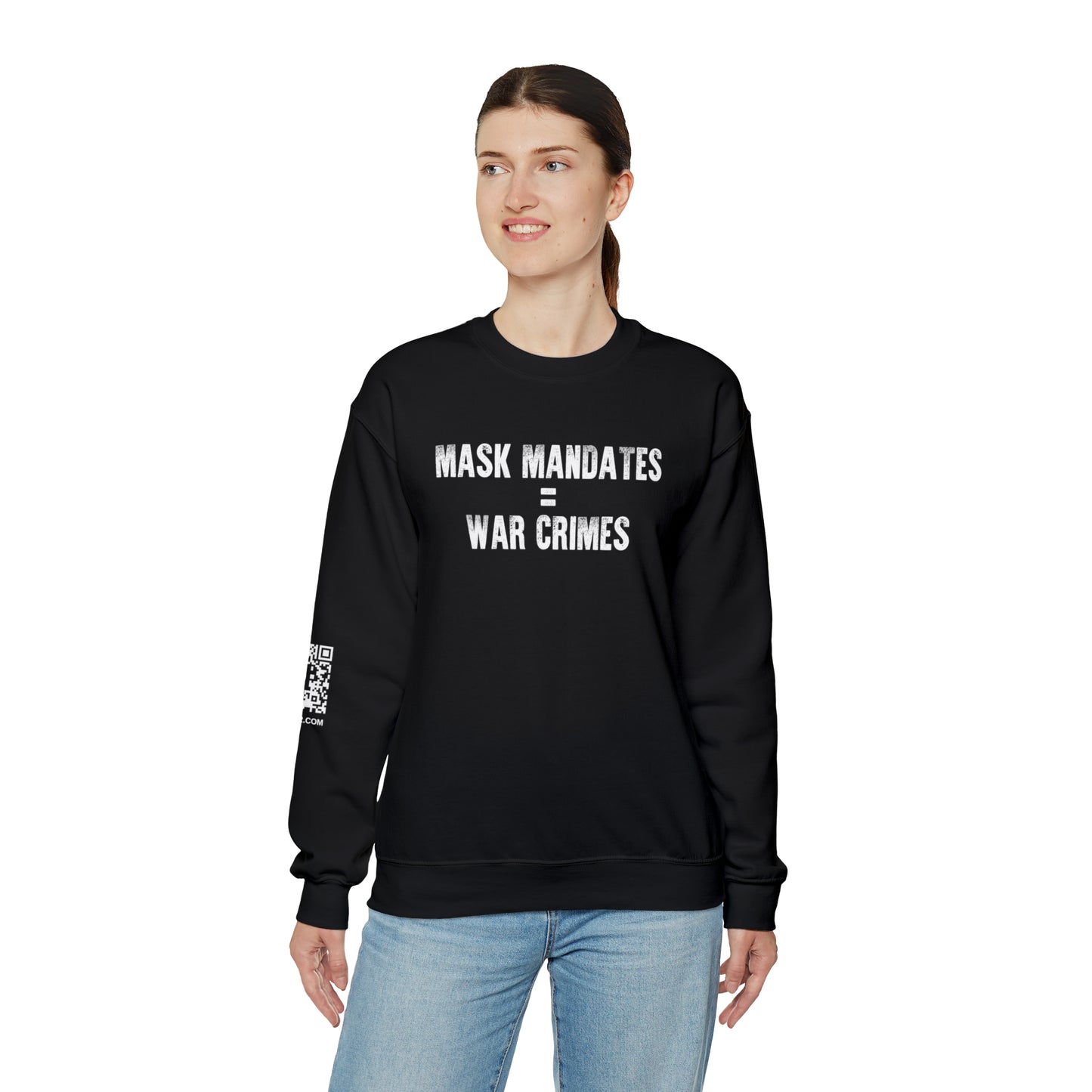 Mask Mandates = War Crimes Unisex Heavy Blend™ Crewneck Sweatshirt