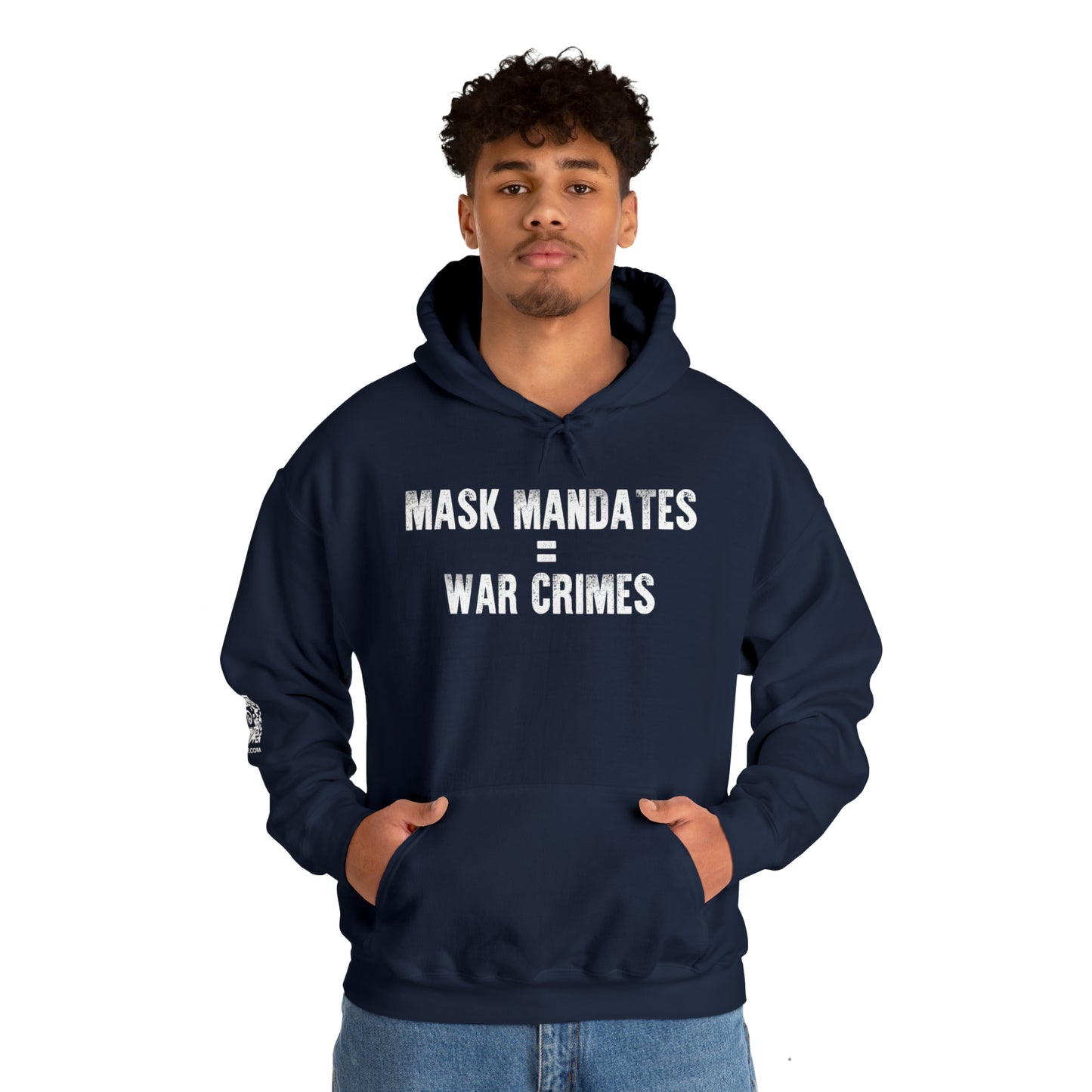 Mask Mandates = War Crimes Unisex Heavy Blend™ Hooded Sweatshirt
