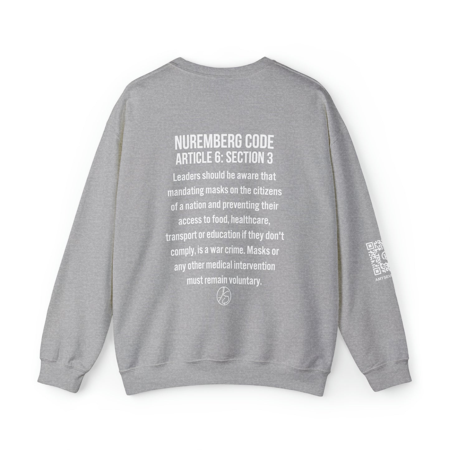 Mask Mandates = War Crimes Unisex Heavy Blend™ Crewneck Sweatshirt
