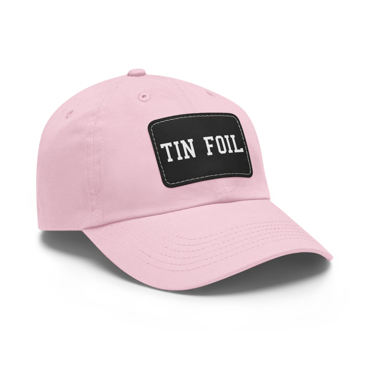 Tin Foil Dad Hat with Leather Patch (Rectangle)
